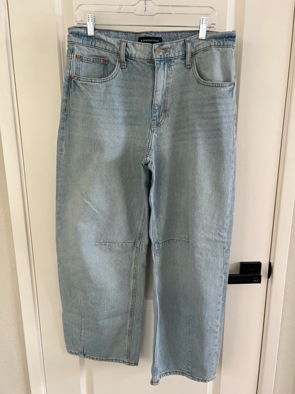 Aeropostale Light Blue Barrel Leg Jeans-Short